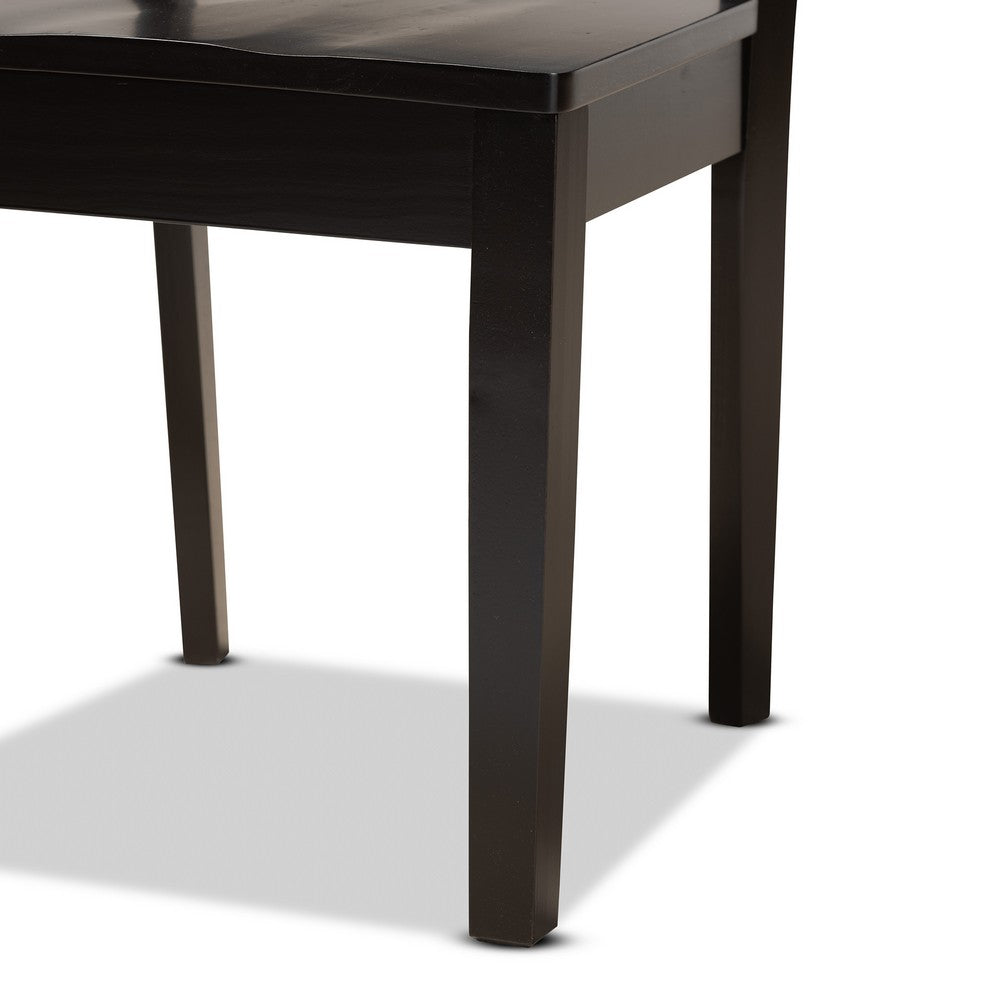 Baxton Studio - Nicolette Dining Set in Dark Brown - RH340C-Dark Brown-5PC Dining Set view 6