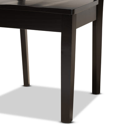 Baxton Studio - Nicolette Dining Set in Dark Brown - RH340C-Dark Brown-5PC Dining Set view 6