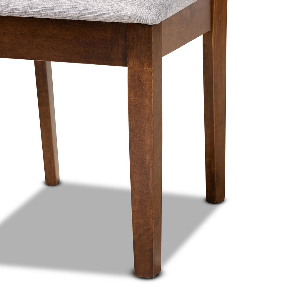 Baxton Studio - Nicolette Dining Set in Grey/Walnut Brown - RH340C-Grey/Walnut-7PC Dining Set view 6