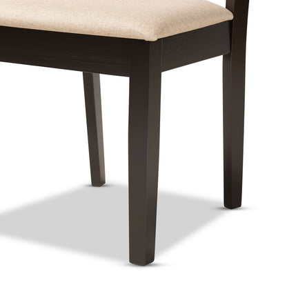 Baxton Studio - Nicolette Dining Set in Sand/Dark Brown - RH340C-Sand/Dark Brown-5PC Dining Set view 6