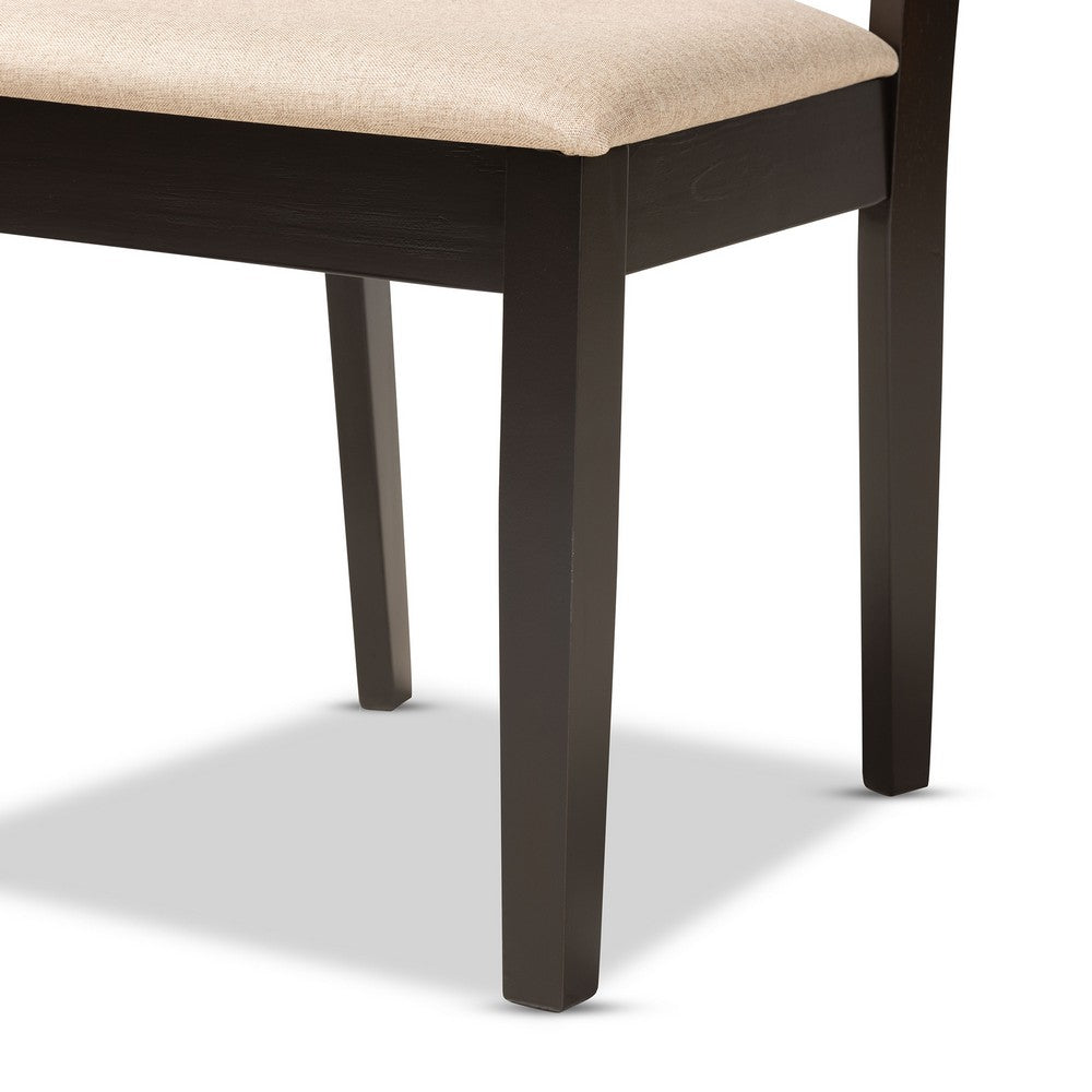 Baxton Studio - Nicolette Dining Set in Sand/Dark Brown - RH340C-Sand/Dark Brown-7PC Dining Set view 6