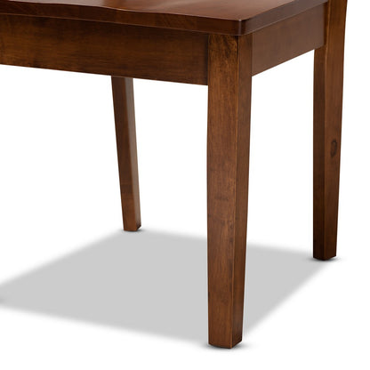 Baxton Studio - Nicolette Dining Set in Walnut Brown - RH340C-Walnut-5PC Dining Set view 6