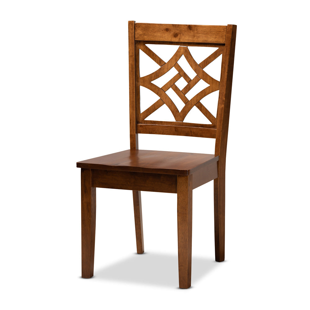 Baxton Studio - Nicolette Dining Set in Walnut Brown - RH340C-Walnut-7PC Dining Set view 2