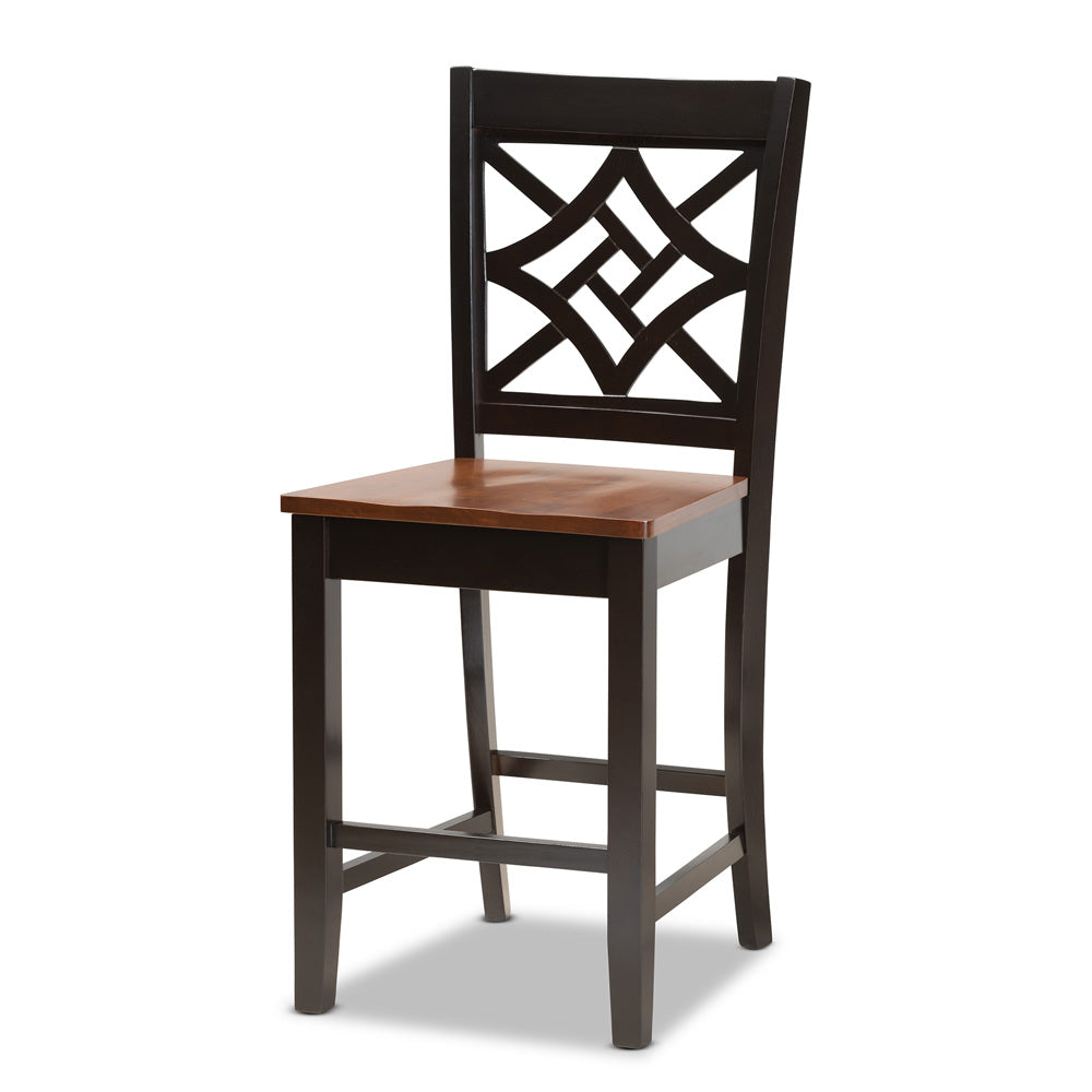 Baxton Studio - Nicolette Pub Set in Dark Brown/Walnut Brown - RH340P-Dark Brown/Walnut-5PC Pub Set view 2