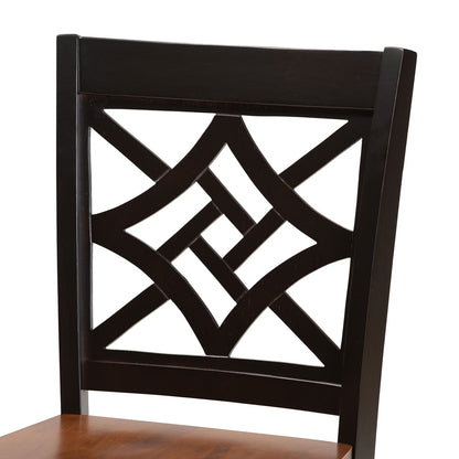 Baxton Studio - Nicolette Pub Set in Dark Brown/Walnut Brown - RH340P-Dark Brown/Walnut-5PC Pub Set view 5