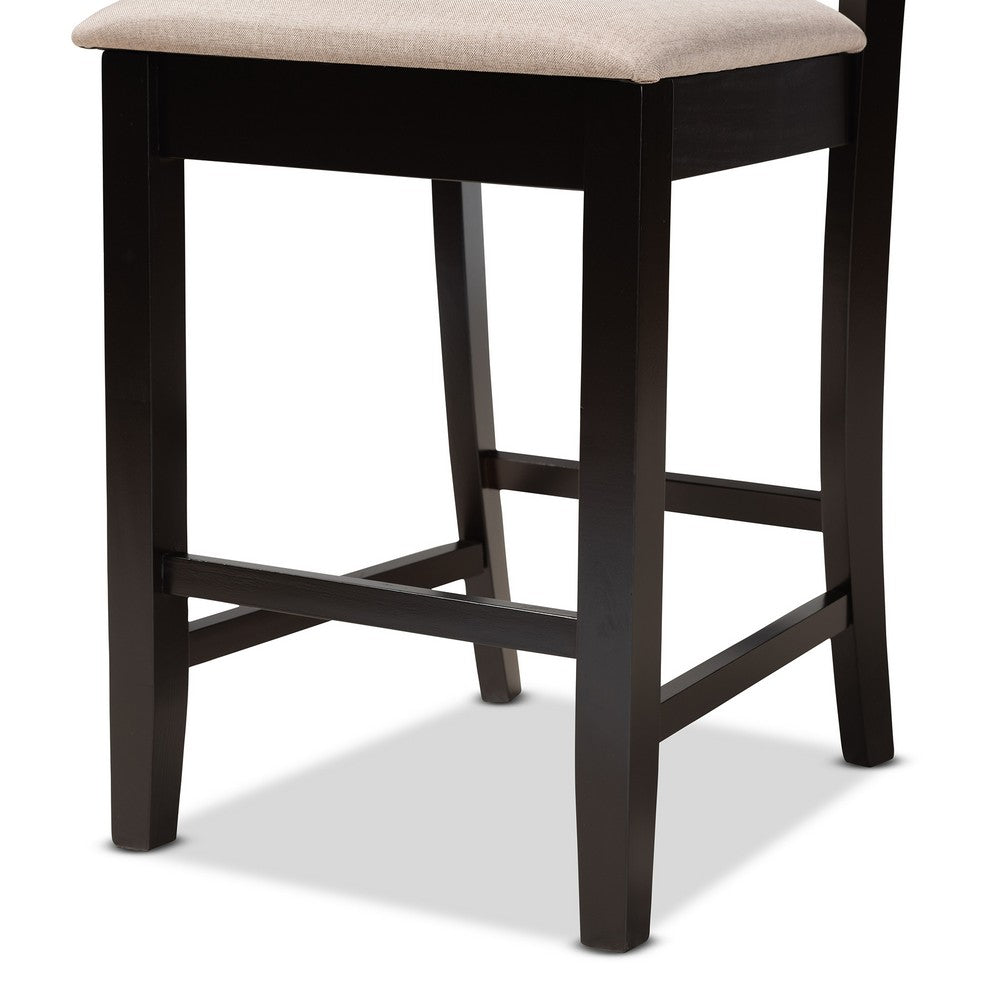 Baxton Studio - Nicolette Pub Set in Sand/Dark Brown - RH340P-Sand/Dark Brown-5PC Pub Set view 6