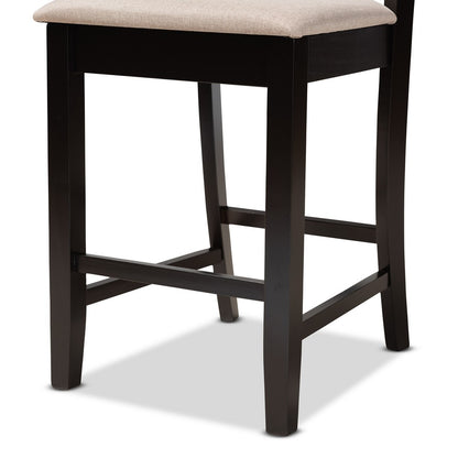 Baxton Studio - Nicolette Pub Set in Sand/Dark Brown - RH340P-Sand/Dark Brown-5PC Pub Set view 6