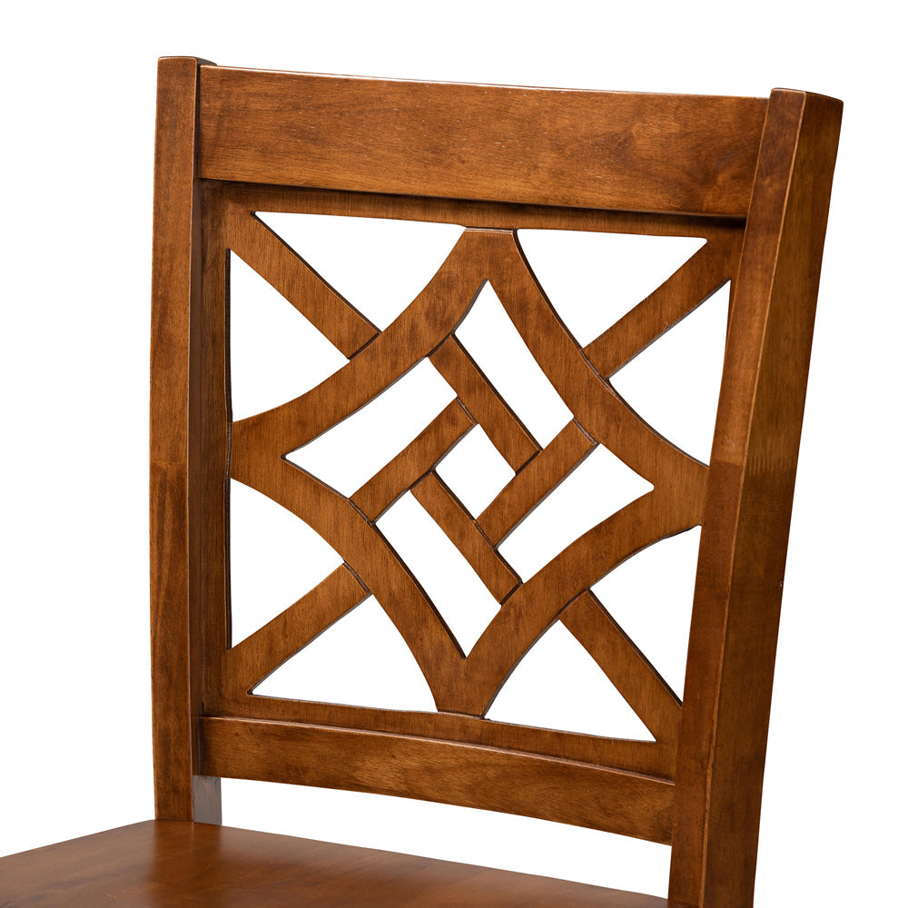 Baxton Studio - Nicolette Pub Set in Walnut Brown - RH340P-Walnut-5PC Pub Set view 5