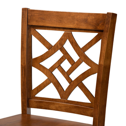 Baxton Studio - Nicolette Pub Set in Walnut Brown - RH340P-Walnut-5PC Pub Set view 5