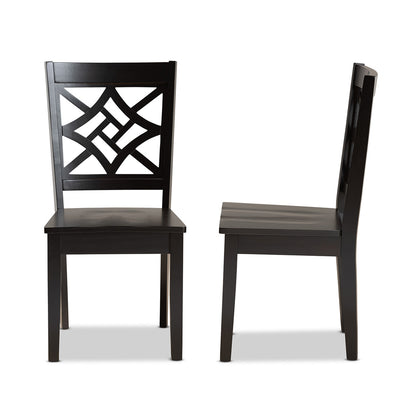 Baxton Studio - Nicolette Set of 2 Dining Chairs in Dark Brown - RH340C-Dark Brown Wood Scoop Seat-DC-2PK view 3