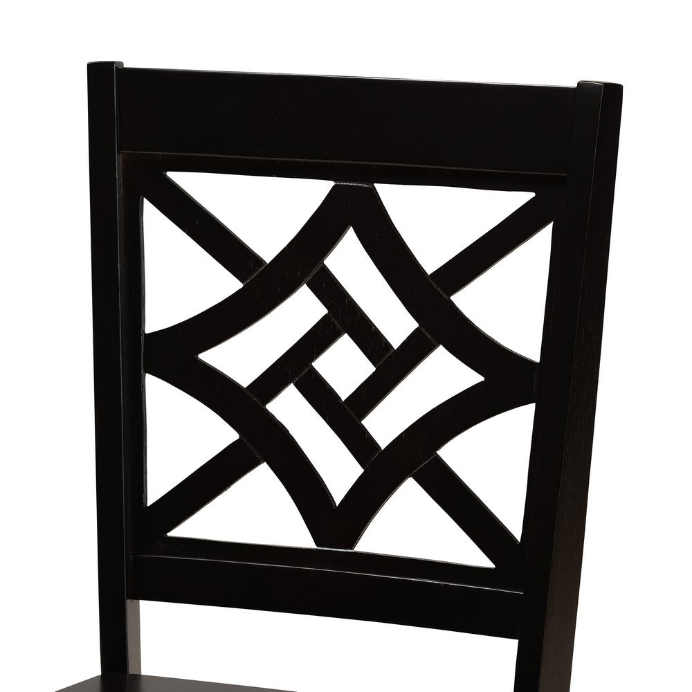 Baxton Studio - Nicolette Set of 2 Dining Chairs in Dark Brown - RH340C-Dark Brown Wood Scoop Seat-DC-2PK view 4