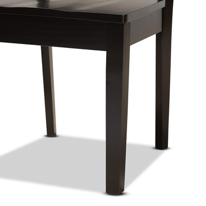 Baxton Studio - Nicolette Set of 2 Dining Chairs in Dark Brown - RH340C-Dark Brown Wood Scoop Seat-DC-2PK view 5