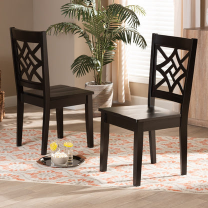 Baxton Studio - Nicolette Set of 2 Dining Chairs in Dark Brown - RH340C-Dark Brown Wood Scoop Seat-DC-2PK view 6
