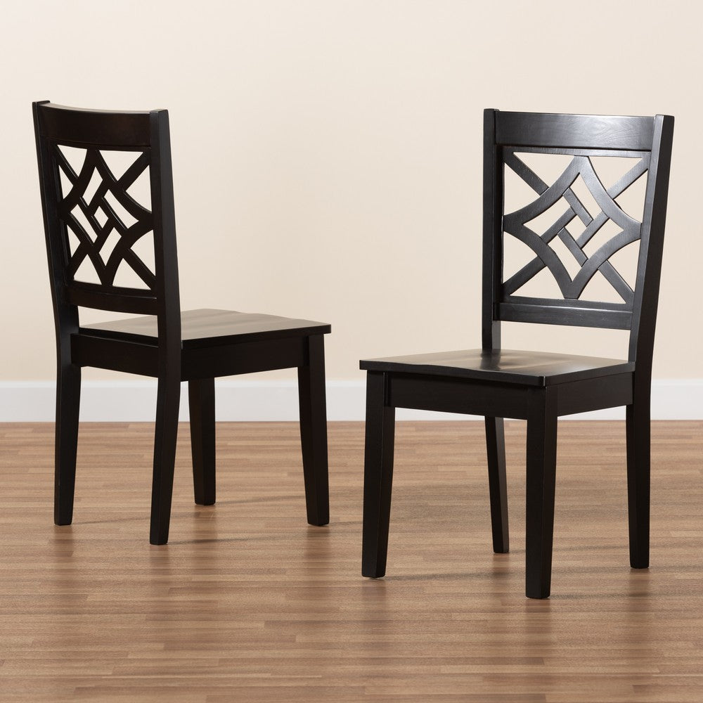 Baxton Studio - Nicolette Set of 2 Dining Chairs in Dark Brown - RH340C-Dark Brown Wood Scoop Seat-DC-2PK view 7