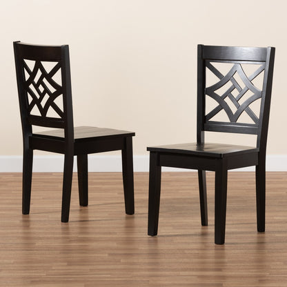 Baxton Studio - Nicolette Set of 2 Dining Chairs in Dark Brown - RH340C-Dark Brown Wood Scoop Seat-DC-2PK view 7