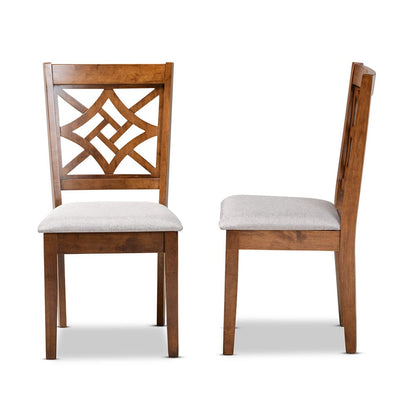 Baxton Studio - Nicolette Set of 2 Dining Chairs in Grey/Walnut Brown - RH340C-Grey/Walnut-DC-2PK view 3