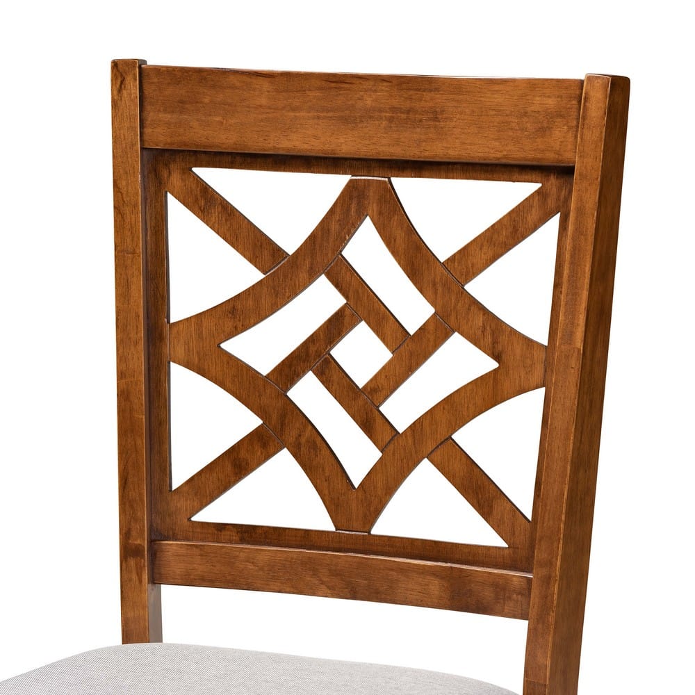 Baxton Studio - Nicolette Set of 2 Dining Chairs in Grey/Walnut Brown - RH340C-Grey/Walnut-DC-2PK view 4
