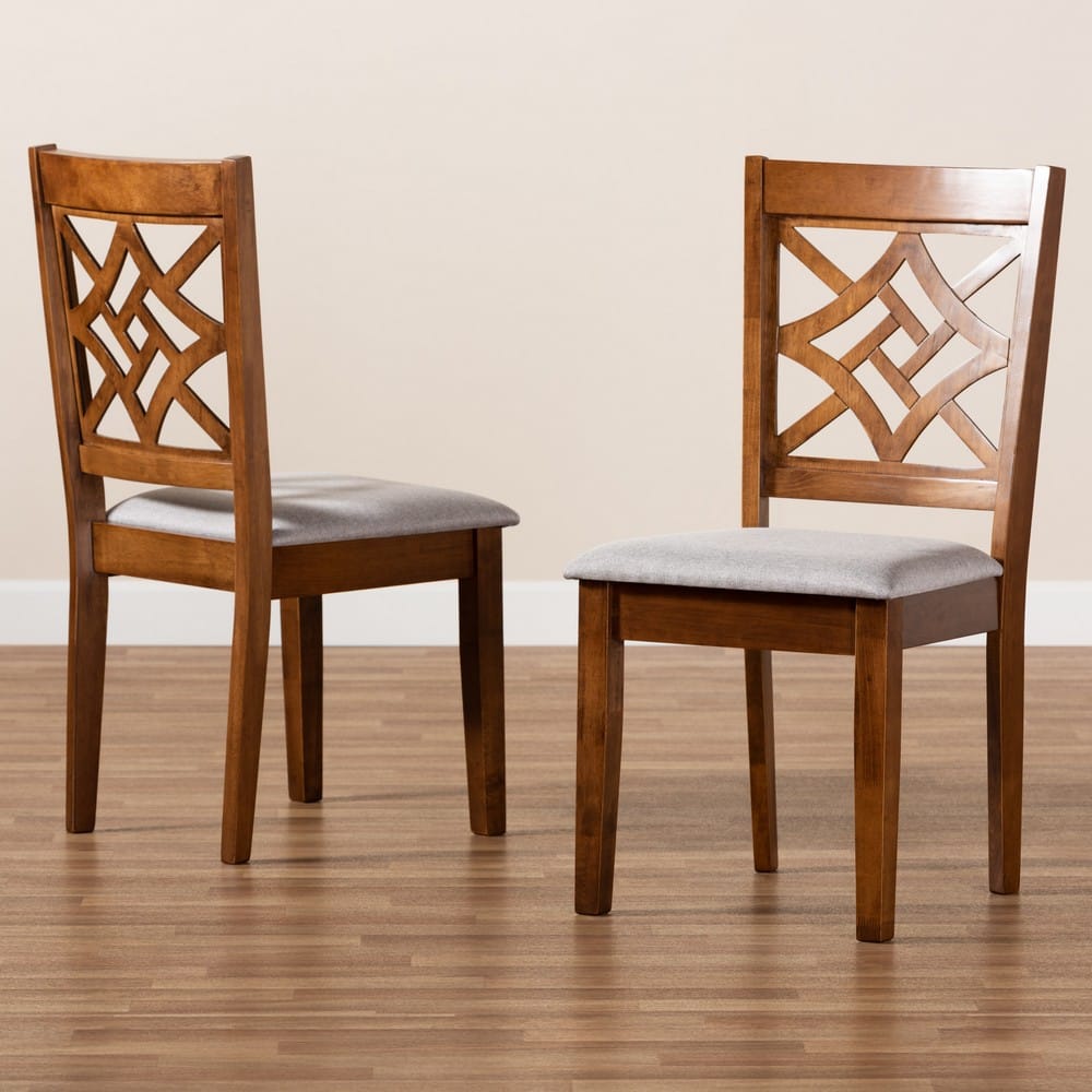 Baxton Studio - Nicolette Set of 2 Dining Chairs in Grey/Walnut Brown - RH340C-Grey/Walnut-DC-2PK view 7