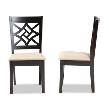 Baxton Studio - Nicolette Set of 2 Dining Chairs in Sand/Dark Brown - RH340C-Sand/Dark Brown-DC-2PK view 3