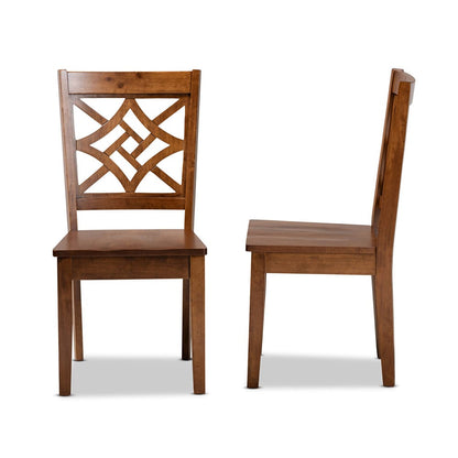 Baxton Studio - Nicolette Set of 2 Dining Chairs in Walnut Brown - RH340C-Walnut Wood Scoop Seat-DC-2PK view 3