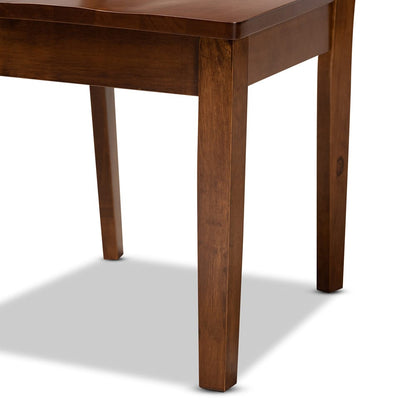Baxton Studio - Nicolette Set of 2 Dining Chairs in Walnut Brown - RH340C-Walnut Wood Scoop Seat-DC-2PK view 5