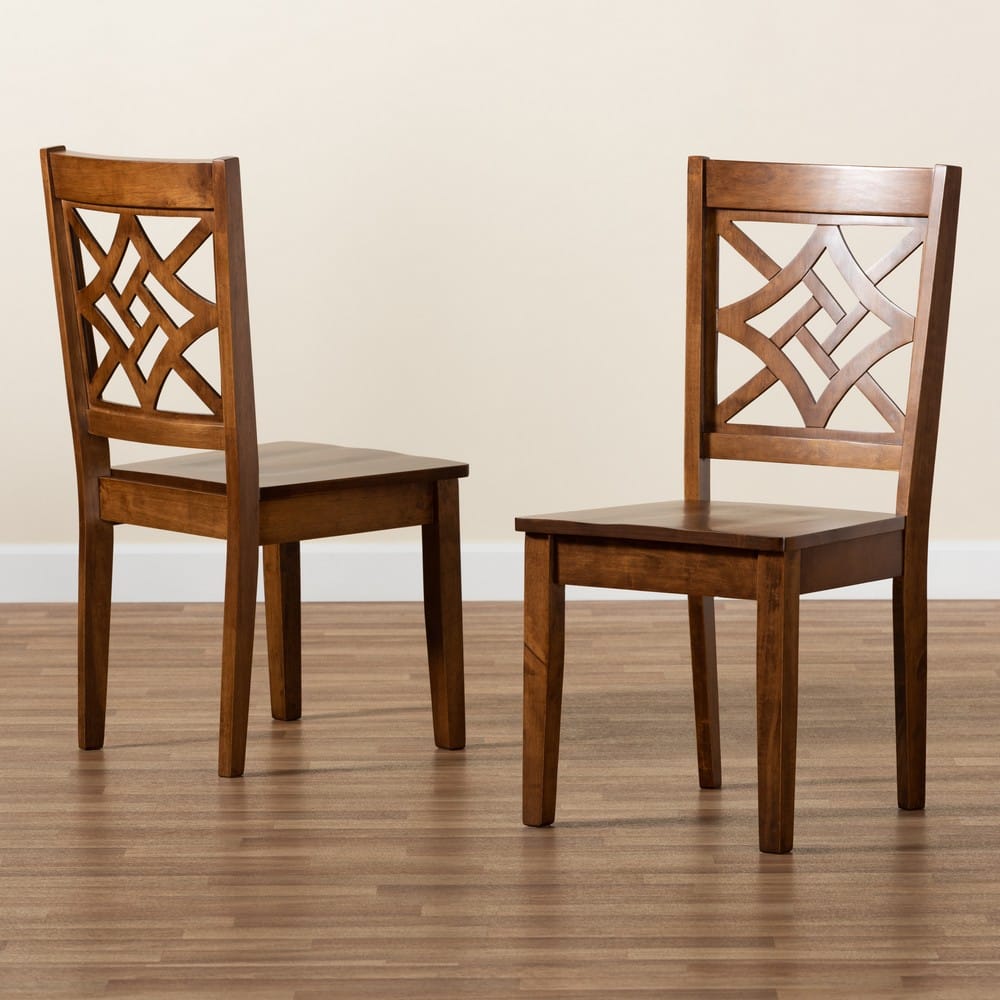 Baxton Studio - Nicolette Set of 2 Dining Chairs in Walnut Brown - RH340C-Walnut Wood Scoop Seat-DC-2PK view 7