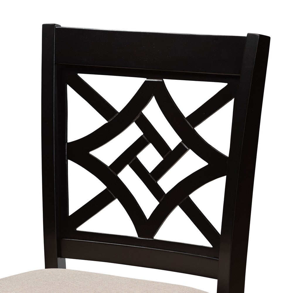 Baxton Studio - Nicolette Set of 2 Pub Stools in Sand/Dark Brown - RH340P-Sand/Dark Brown-PC view 4