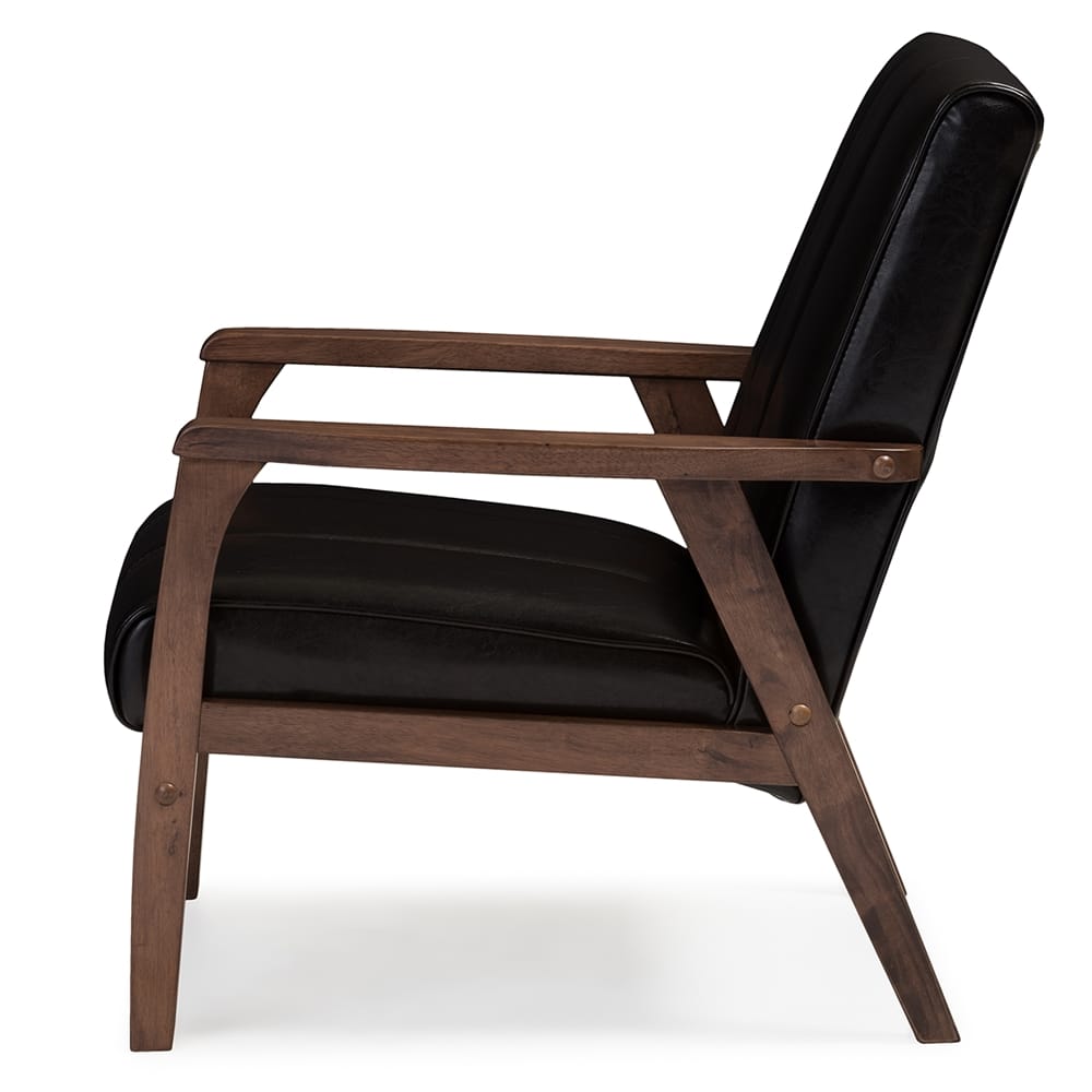 Baxton Studio - Nikko Accent Chair in Dark Brown - BBT8011A2-Brown Chair view 3