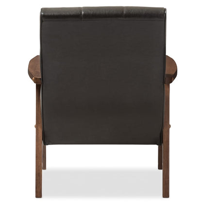 Baxton Studio - Nikko Accent Chair in Dark Brown - BBT8011A2-Brown Chair view 4