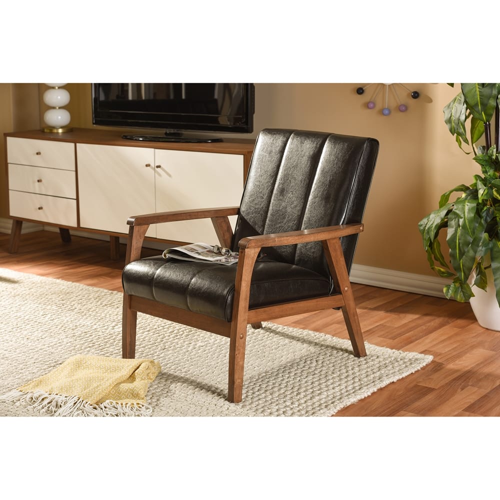 Baxton Studio - Nikko Accent Chair in Dark Brown - BBT8011A2-Brown Chair view 5