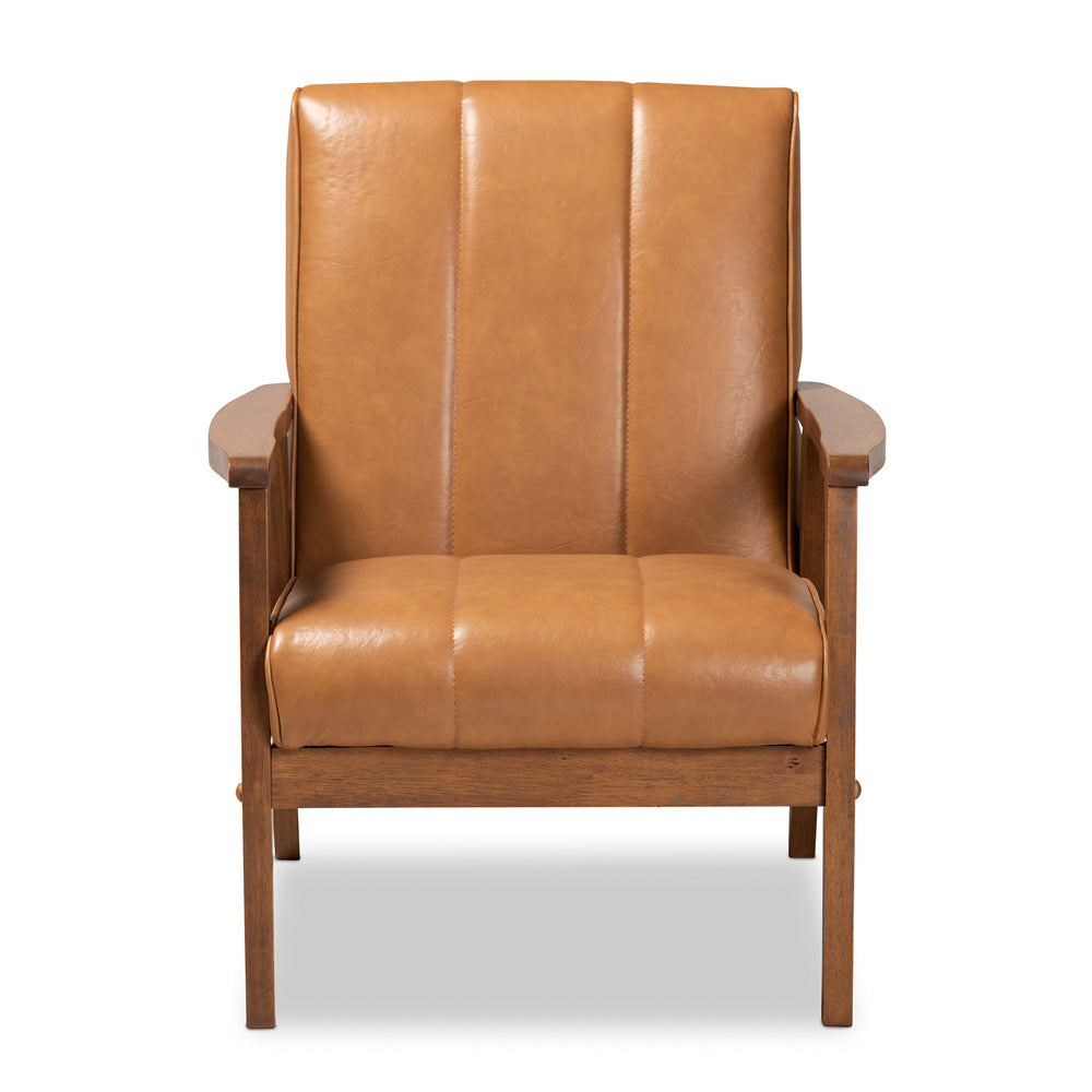 Baxton Studio - Nikko Chair in Tan/walnut brown - BBT8011A2-Tan Chair view 2