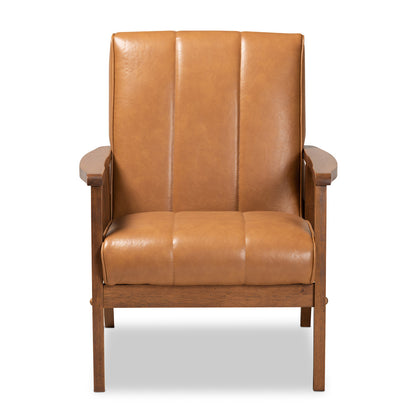 Baxton Studio - Nikko Chair in Tan/walnut brown - BBT8011A2-Tan Chair view 2