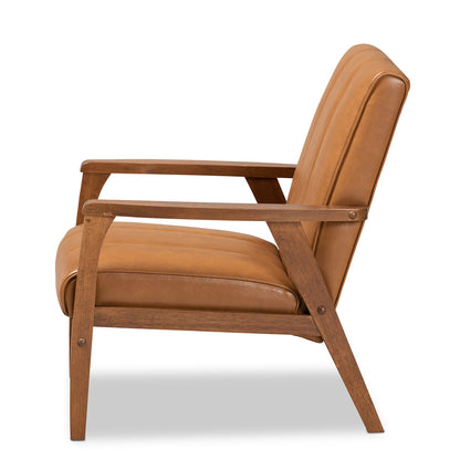 Baxton Studio - Nikko Chair in Tan/walnut brown - BBT8011A2-Tan Chair view 3