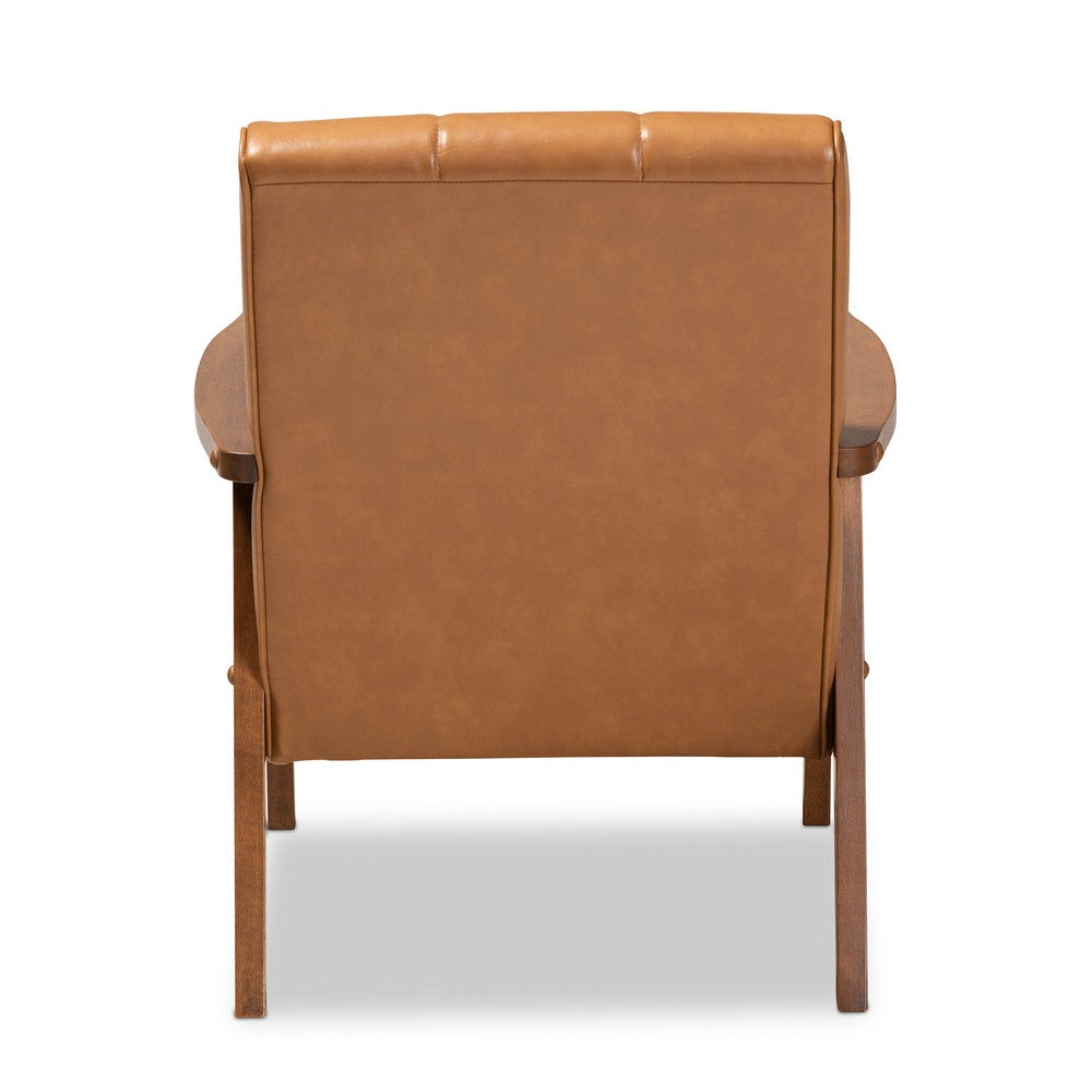 Baxton Studio - Nikko Chair in Tan/walnut brown - BBT8011A2-Tan Chair view 4