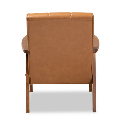 Baxton Studio - Nikko Chair in Tan/walnut brown - BBT8011A2-Tan Chair view 4