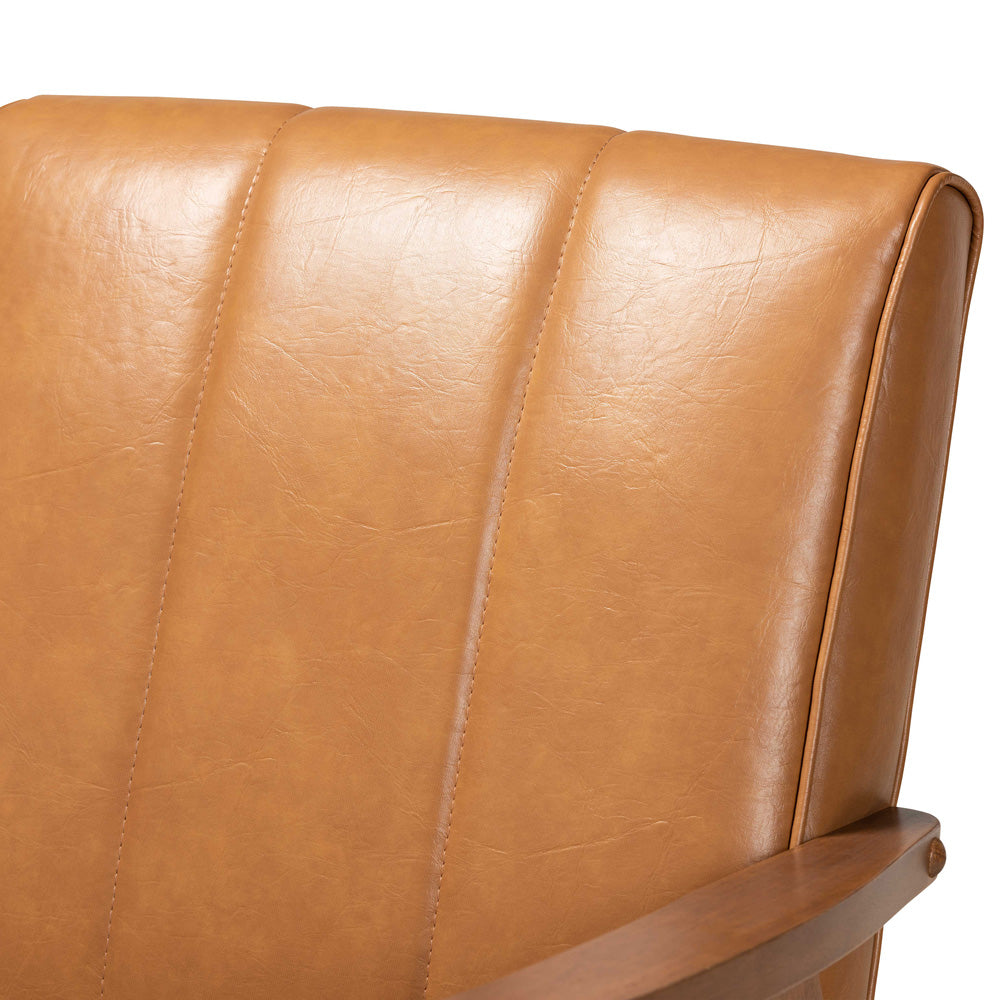 Baxton Studio - Nikko Chair in Tan/walnut brown - BBT8011A2-Tan Chair view 5