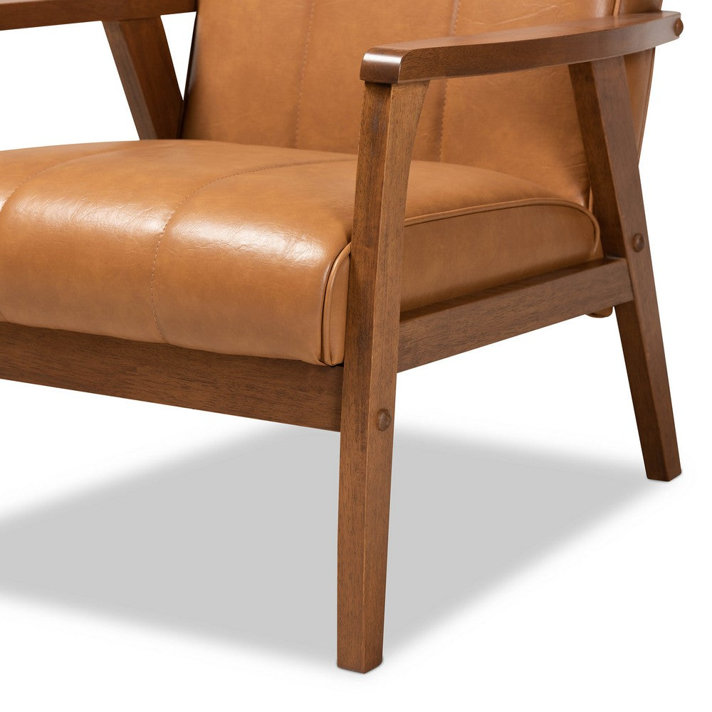 Baxton Studio - Nikko Chair in Tan/walnut brown - BBT8011A2-Tan Chair view 6