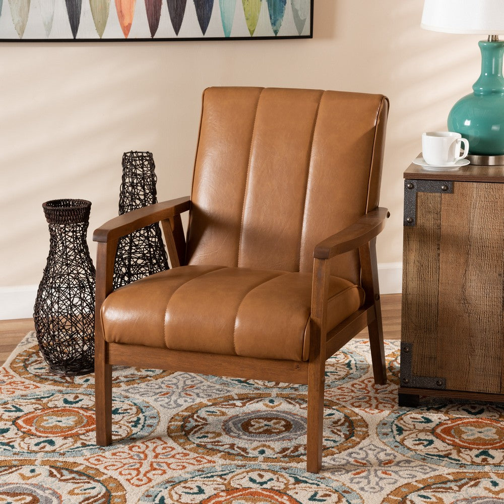 Baxton Studio - Nikko Chair in Tan/walnut brown - BBT8011A2-Tan Chair view 7