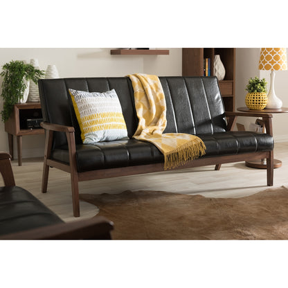 Baxton Studio - Nikko Sofa in Black - BBT8011A2-Black Sofa view 5