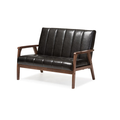 Baxton Studio - Nikko Sofa Set in Black - BBT8011A2-Black 3PC Set view 7