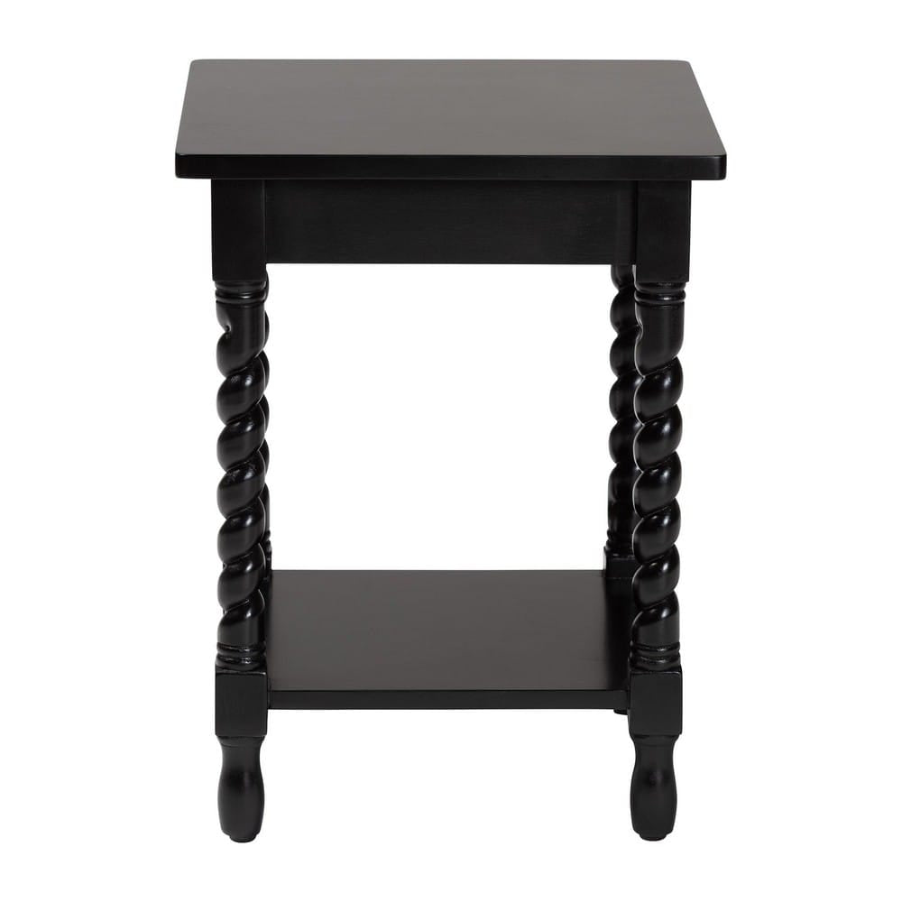 Baxton Studio - Niklas Nightstand in Black - KL-1734-Niklas-Black/Wooden-NS view 4