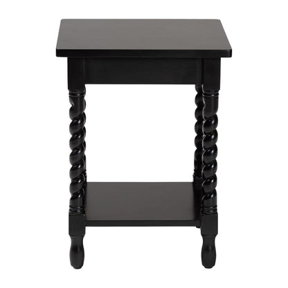 Baxton Studio - Niklas Nightstand in Black - KL-1734-Niklas-Black/Wooden-NS view 4