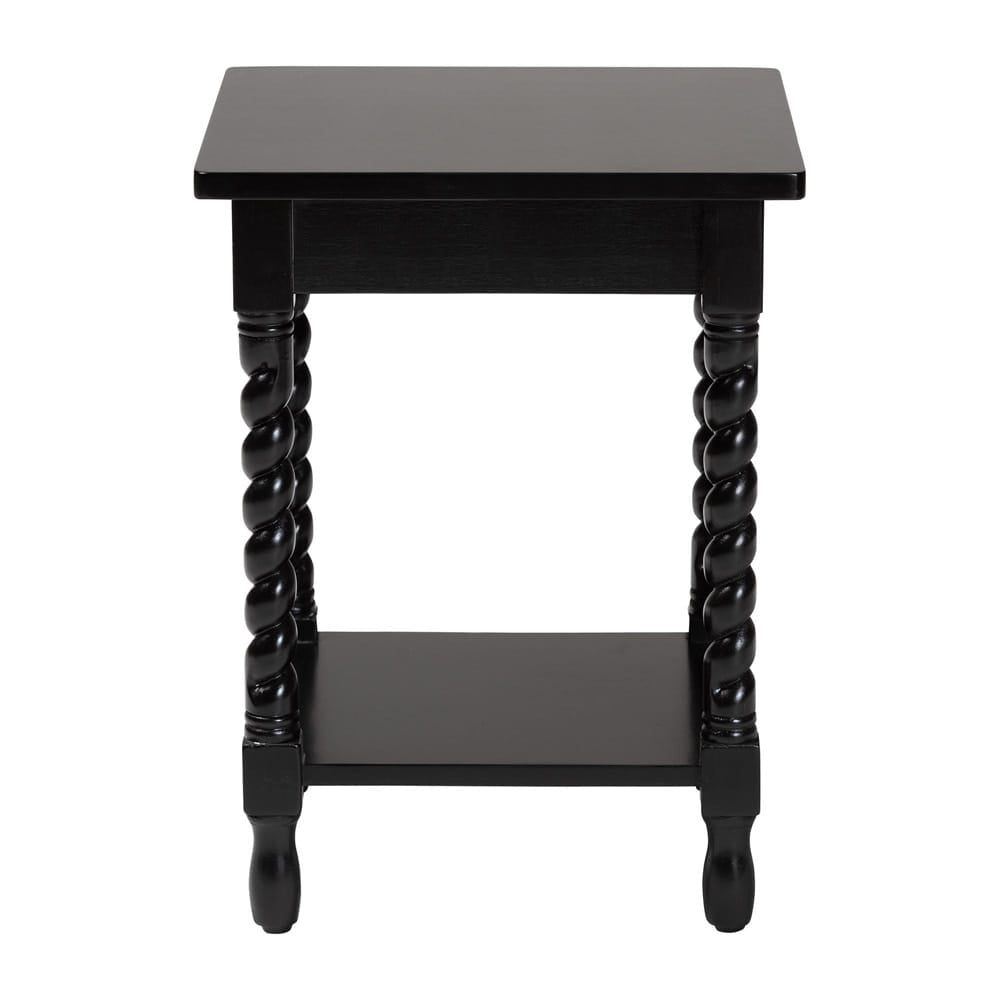 Baxton Studio - Niklas Nightstand in Black - KL-1734-Niklas-Black/Wooden-NS view 5