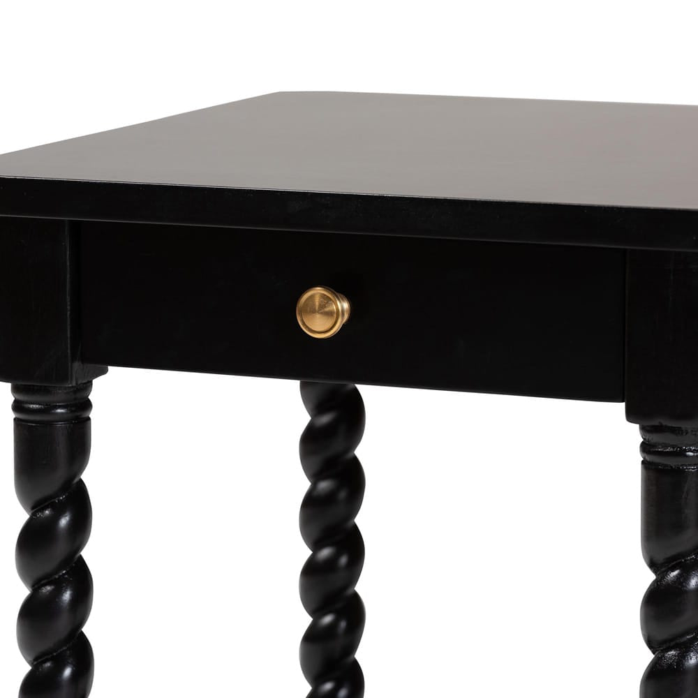 Baxton Studio - Niklas Nightstand in Black - KL-1734-Niklas-Black/Wooden-NS view 6