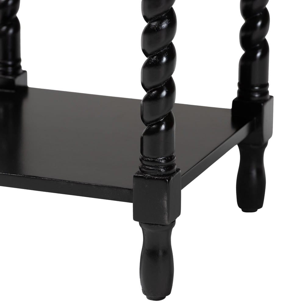 Baxton Studio - Niklas Nightstand in Black - KL-1734-Niklas-Black/Wooden-NS view 7