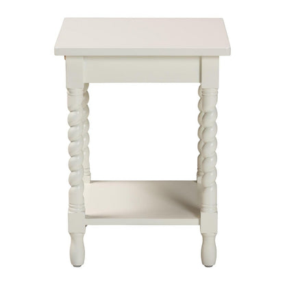 Baxton Studio - Niklas Nightstand in White - KL-1734-Niklas-White/Wooden-NS view 4