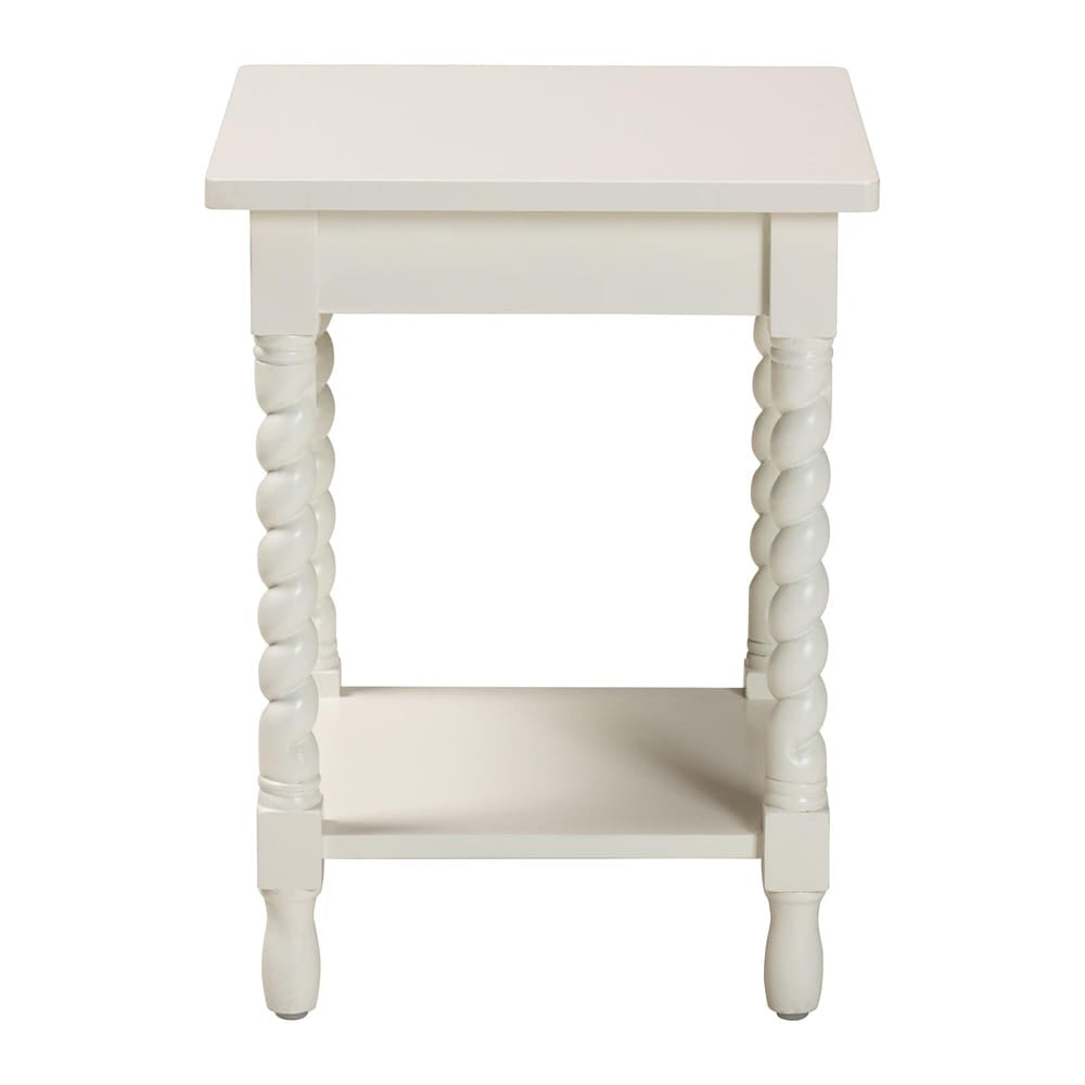 Baxton Studio - Niklas Nightstand in White - KL-1734-Niklas-White/Wooden-NS view 5