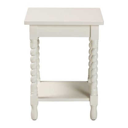 Baxton Studio - Niklas Nightstand in White - KL-1734-Niklas-White/Wooden-NS view 5