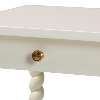 Baxton Studio - Niklas Nightstand in White - KL-1734-Niklas-White/Wooden-NS view 6