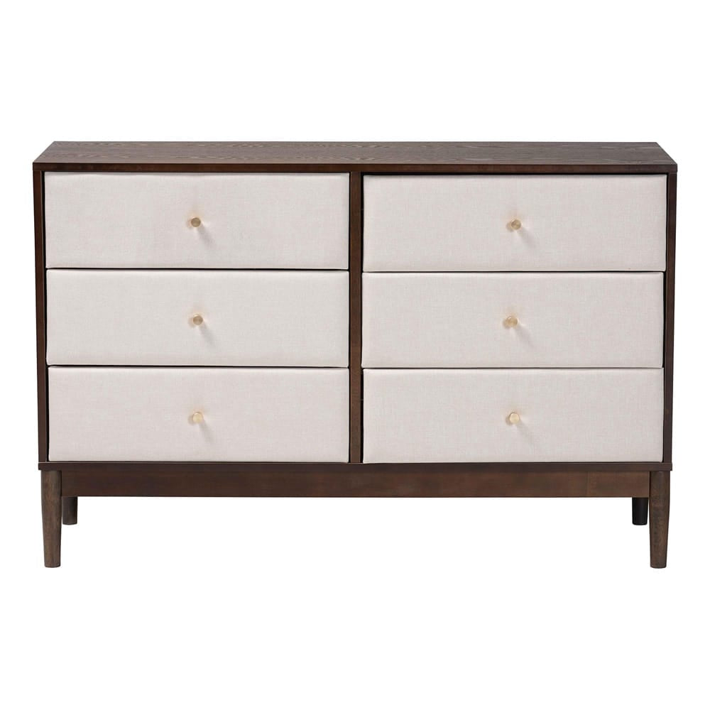 Baxton Studio - Nikolai Dresser in Beige/Wenge Brown - MG9009-Beige/Wenge-6DW-Dresser view 3